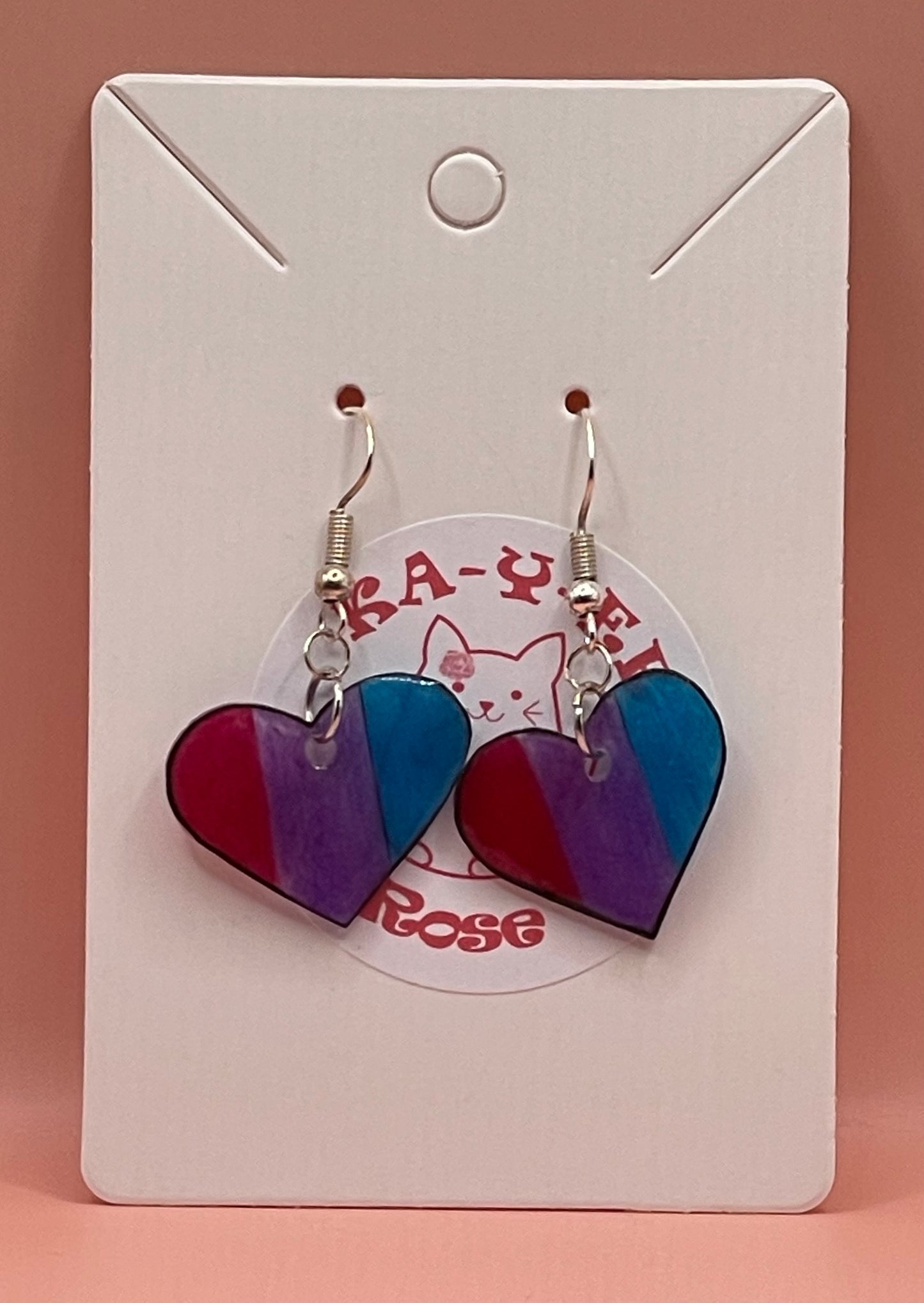 PRIDE Flag Heart Earrings