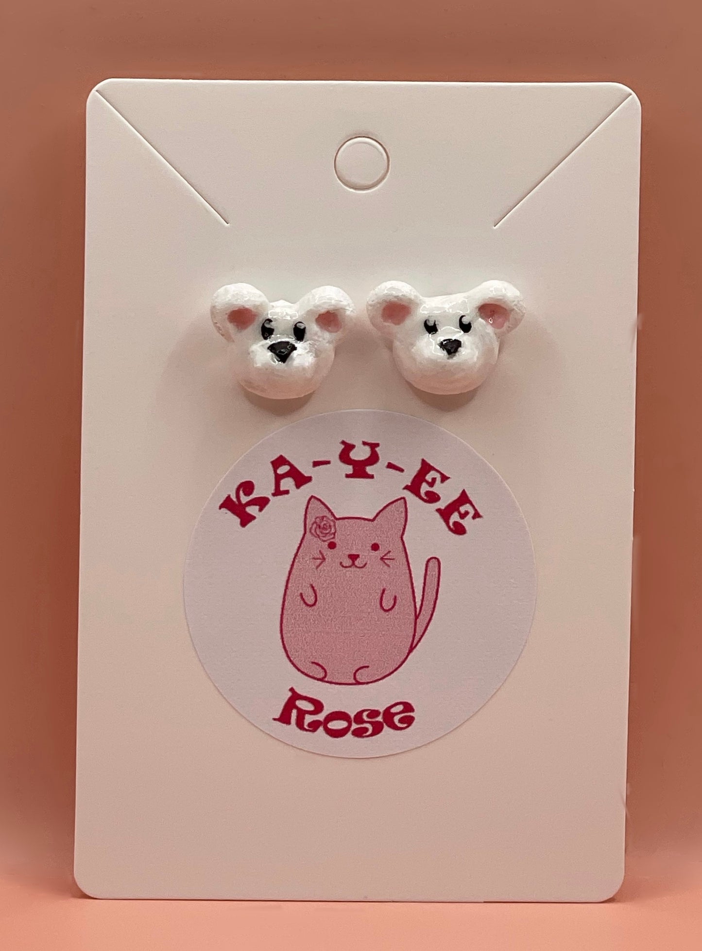 Polar Bear Stud Earrings