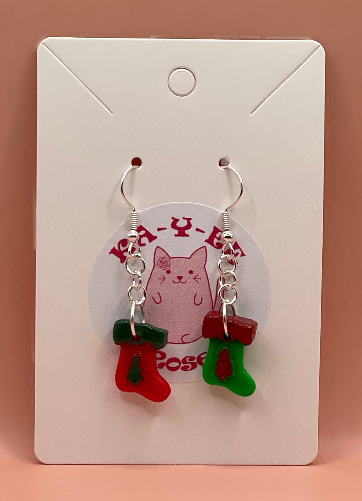 Stocking Earrings Christmas Tress