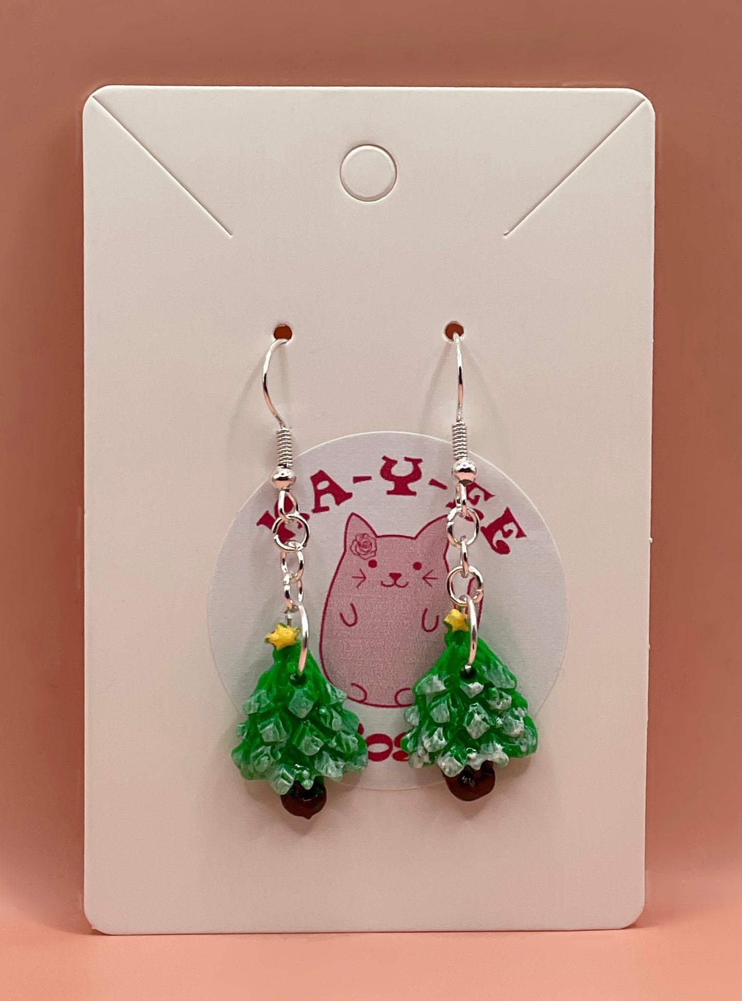 Christmas Tree Earrings (Flat Back)