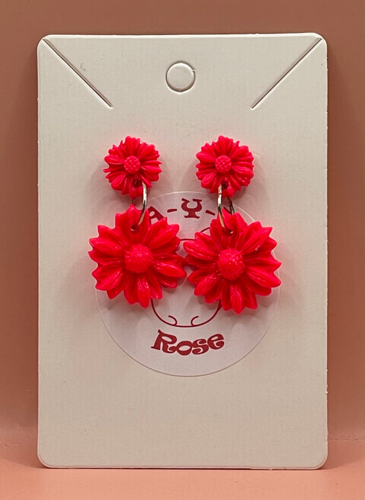 Dual Drop Flower Earrings
