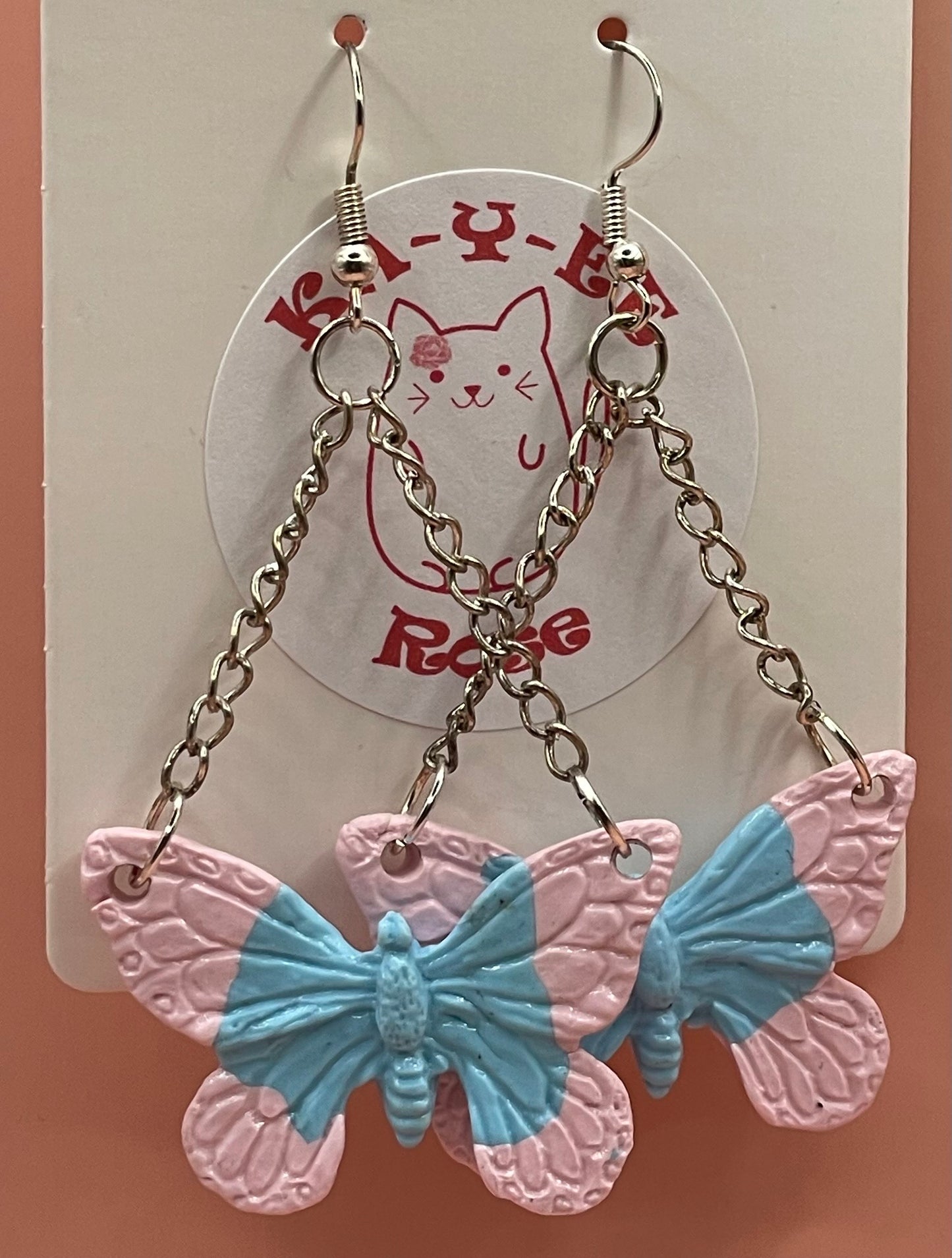 Two Tone Butterfly Earrings