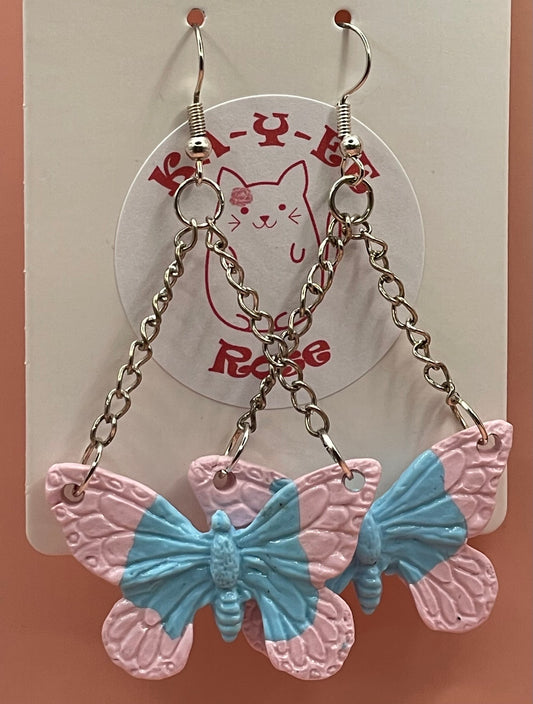 Two Tone Butterfly Earrings