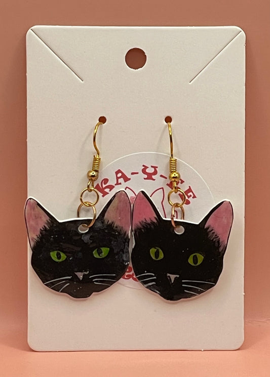 Black Cat Earrings