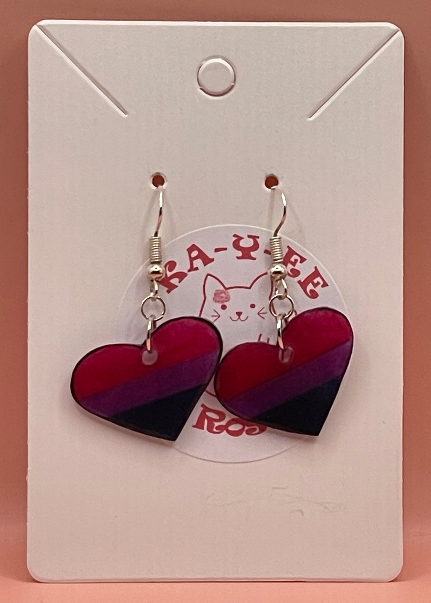 PRIDE Flag Heart Earrings