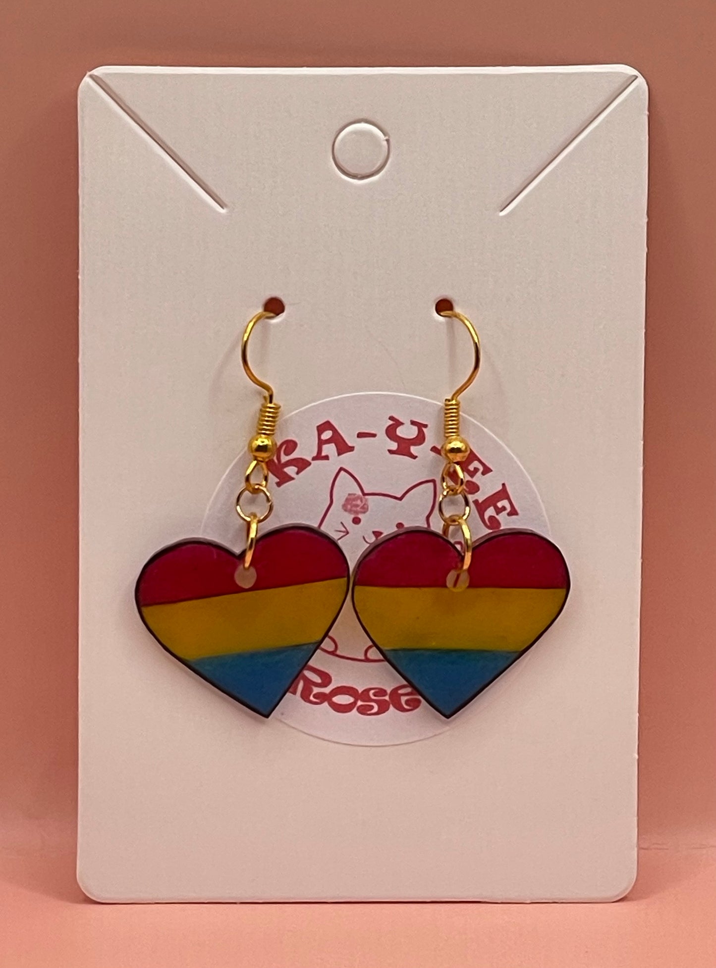 PRIDE Flag Heart Earrings