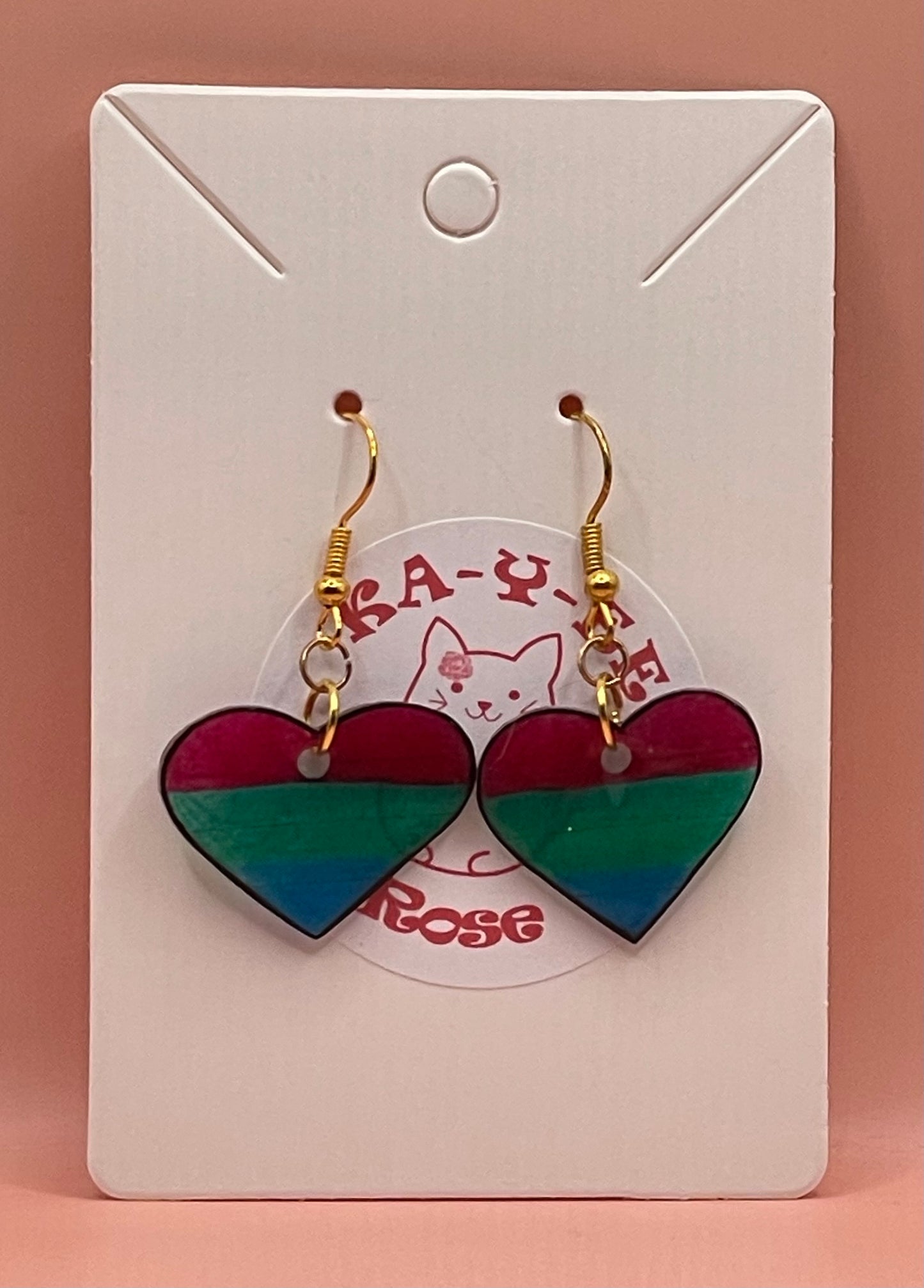 PRIDE Flag Heart Earrings