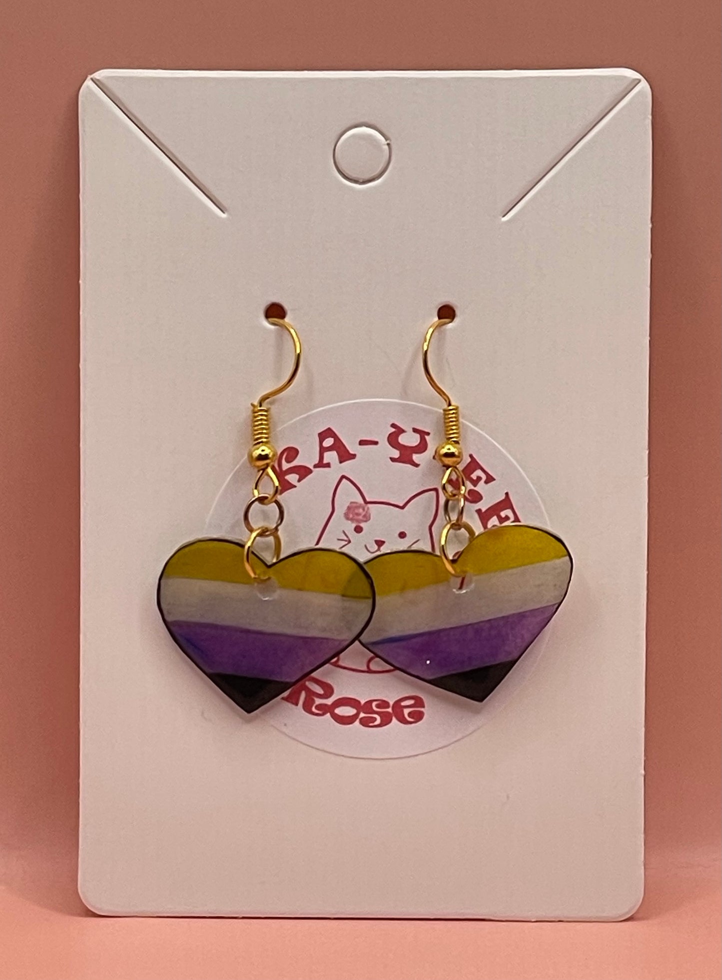 PRIDE Flag Heart Earrings