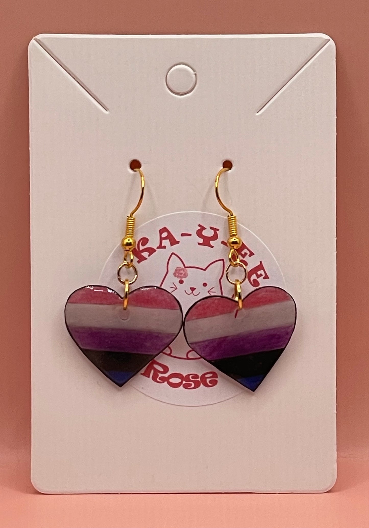 PRIDE Flag Heart Earrings