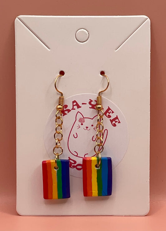 Clay PRIDE Flag Earrings