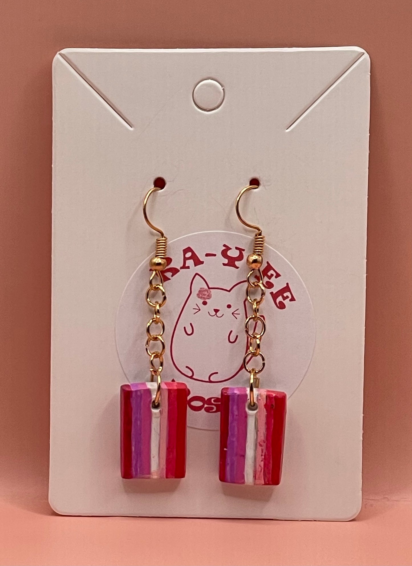 Clay PRIDE Flag Earrings