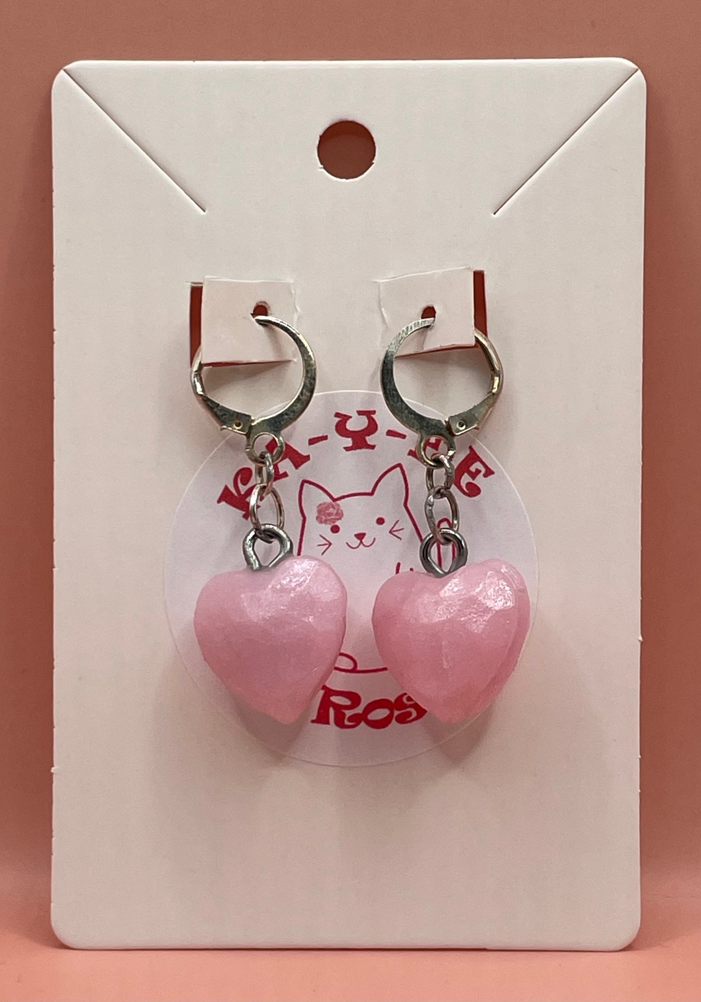 Rose Quartz Heart Gem Earrings