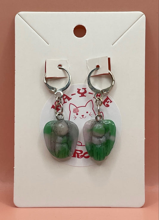 Mixed Gem Stone Angel Earrings