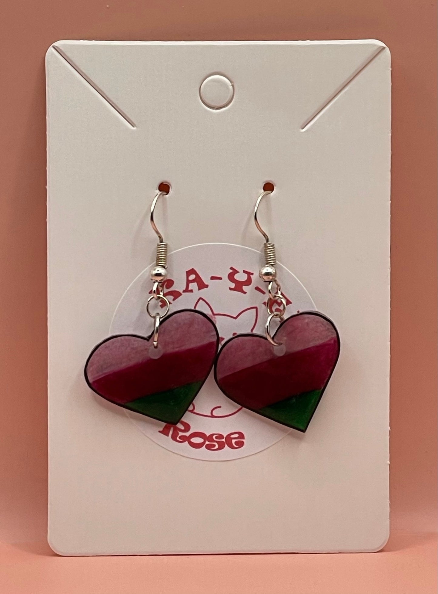 PRIDE Flag Heart Earrings
