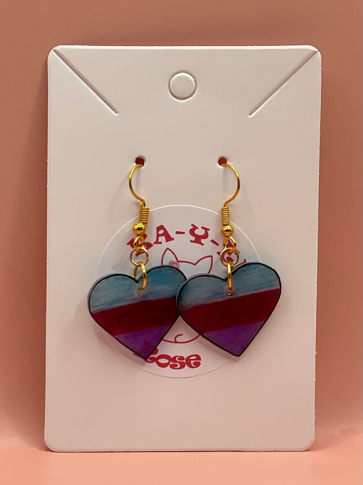PRIDE Flag Heart Earrings