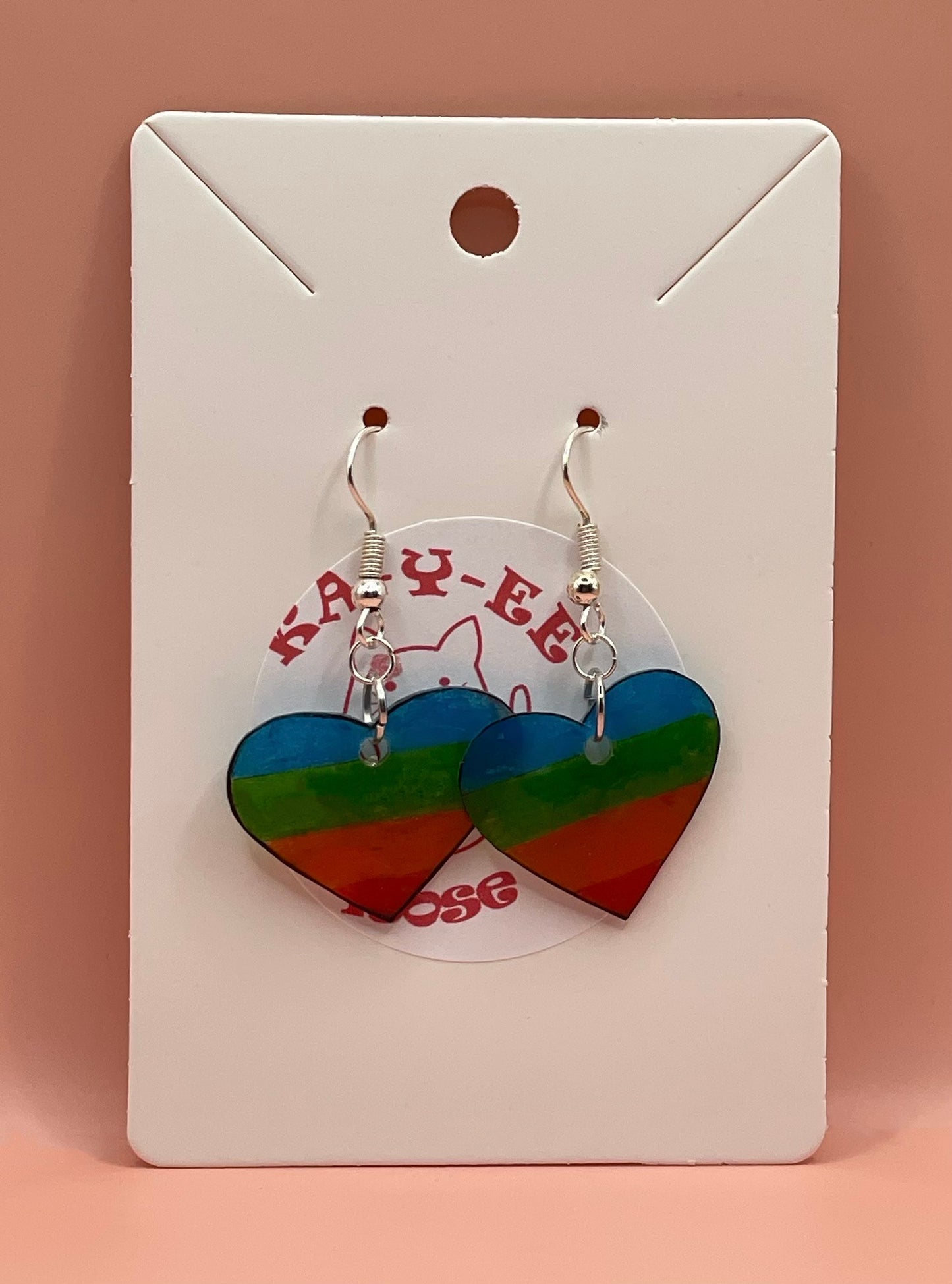 PRIDE Flag Heart Earrings