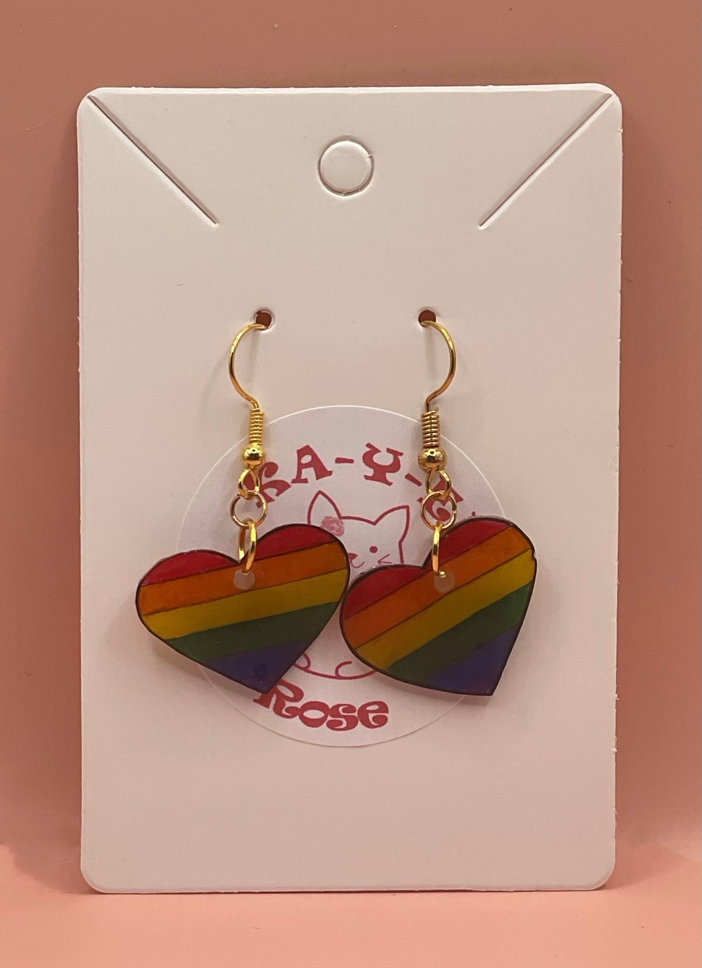 PRIDE Flag Heart Earrings