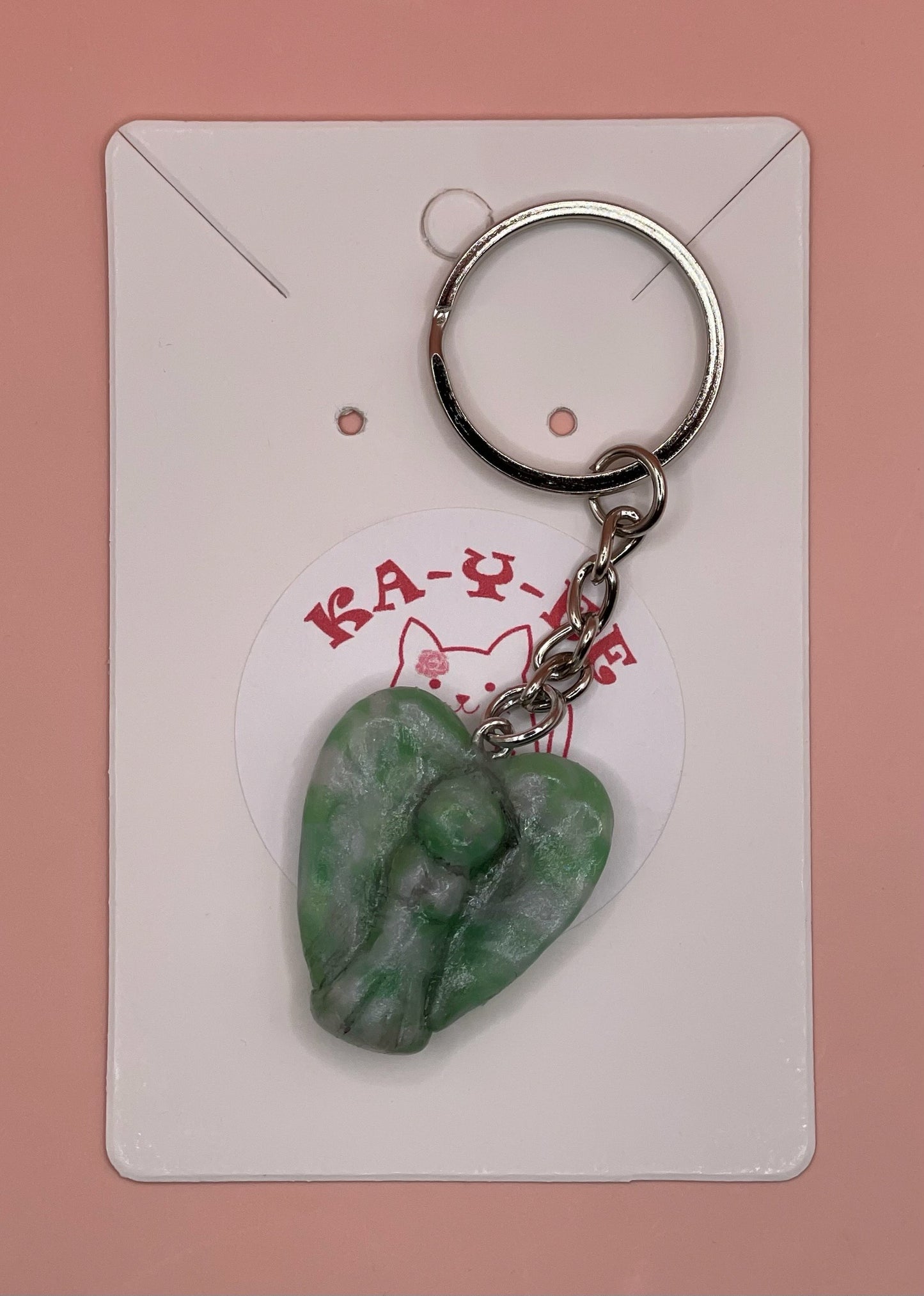 Mixed Clay Stone Angel Keychain