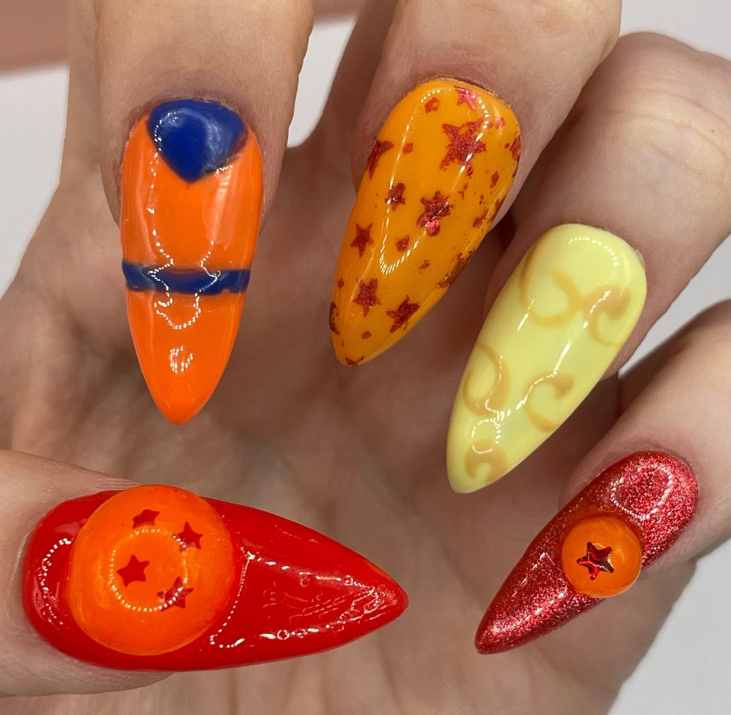 Saiyan Medium Stiletto Press On Nails