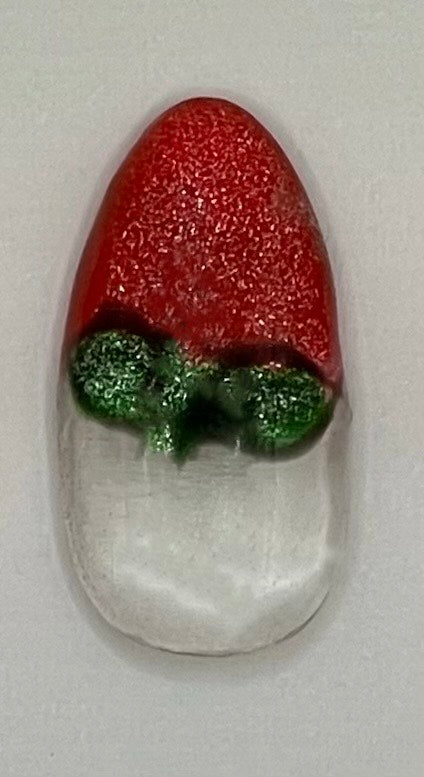 Pink Puffball Character Medium Almond Press On Nails