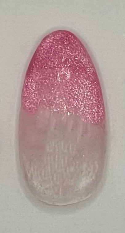 Pink Puffball Character Medium Almond Press On Nails