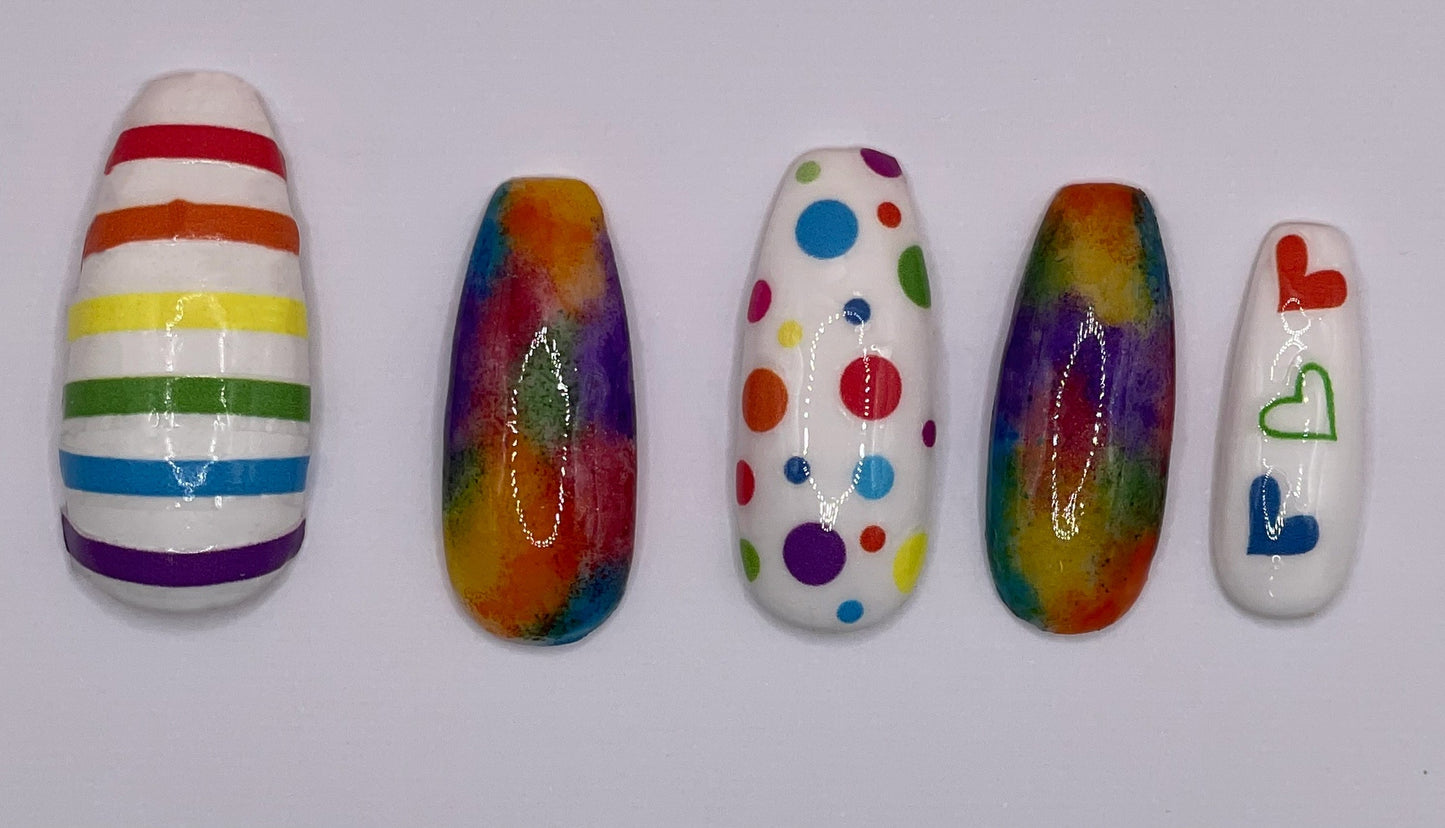 PRIDE Medium Coffin Press On Nails