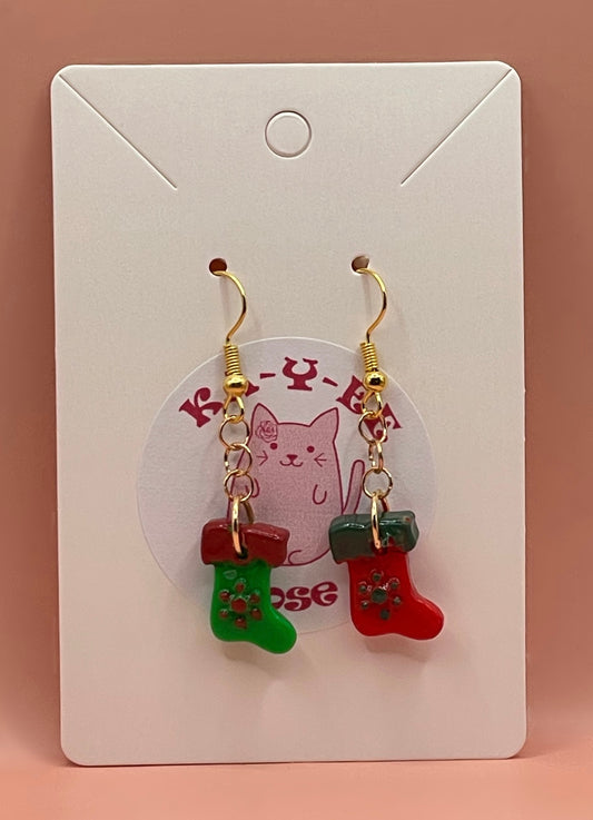 Stocking Earrings Circle Burst