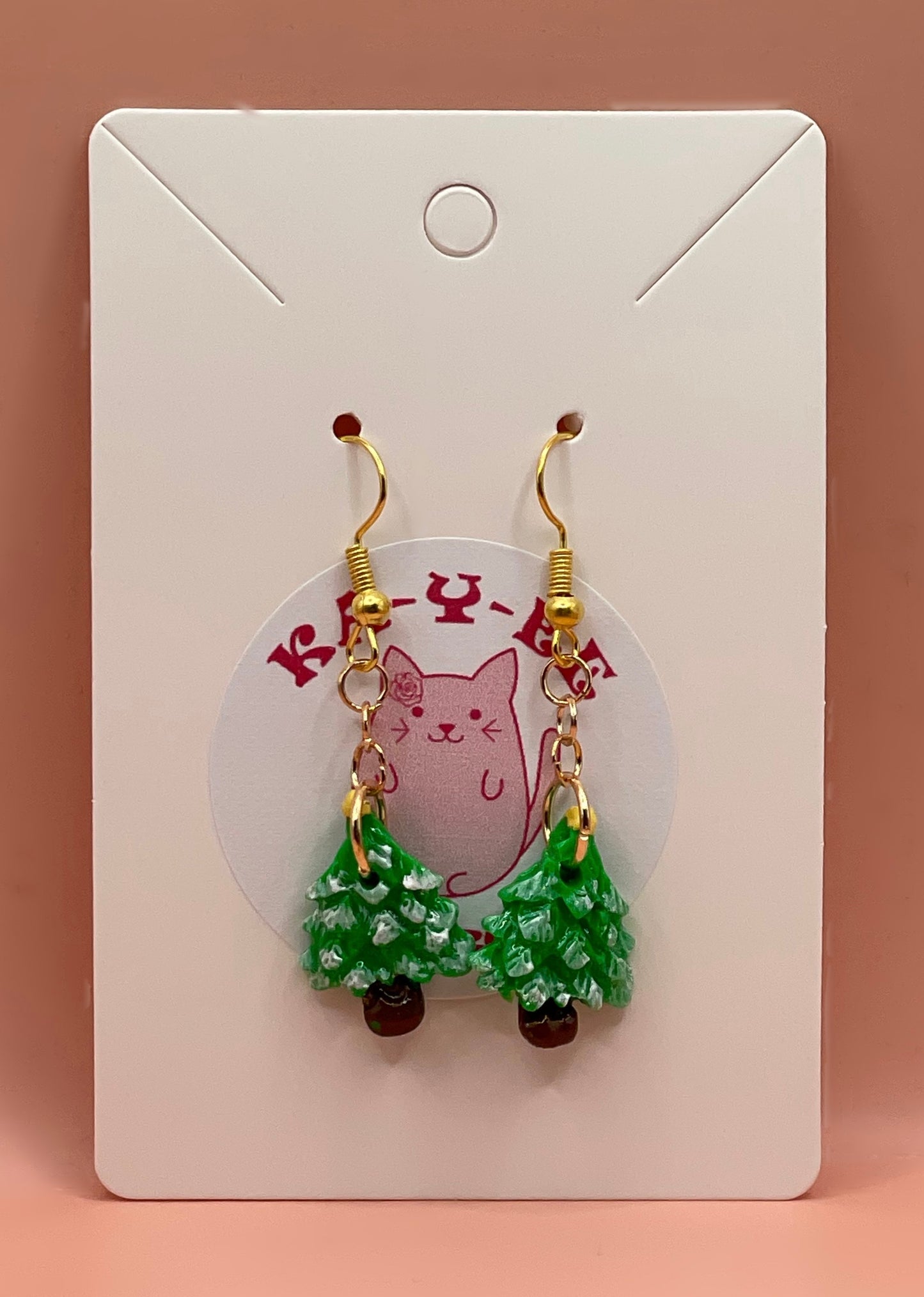 Christmas Tree Earrings (Flat Back)