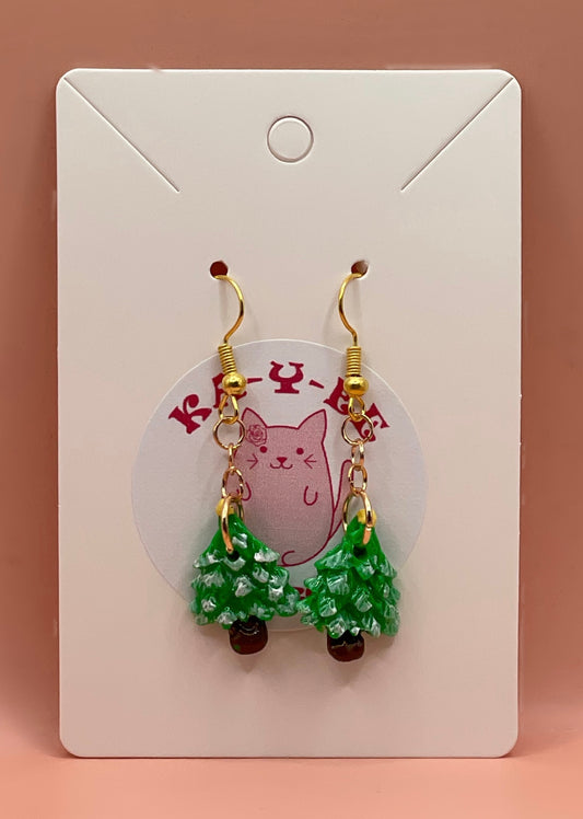 Christmas Tree Earrings (Flat Back)