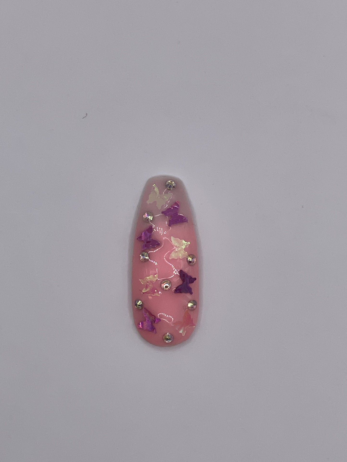 Pink & Lavender Mid-length Coffin Nails Set