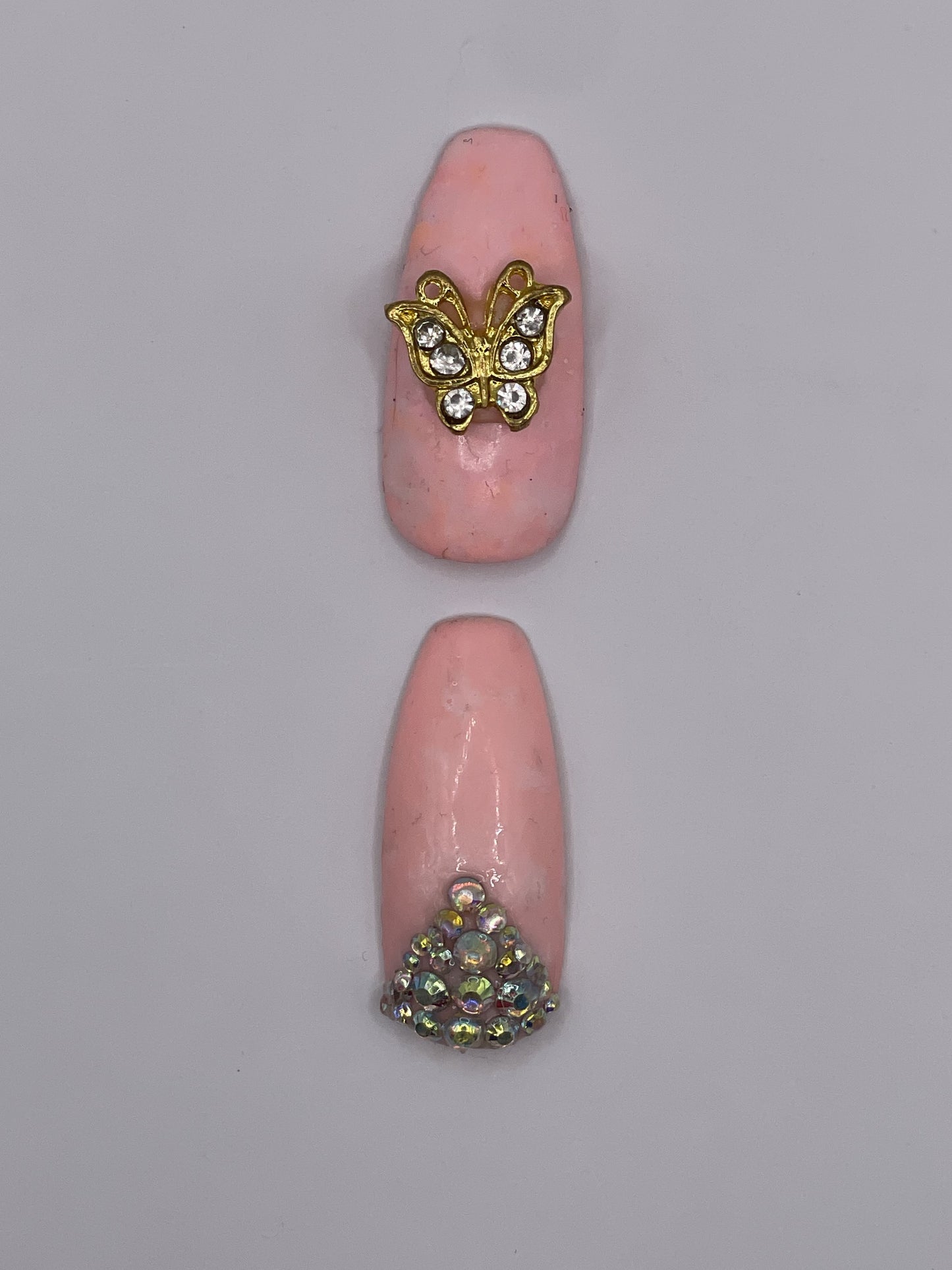 Pink & Lavender Mid-length Coffin Nails Set